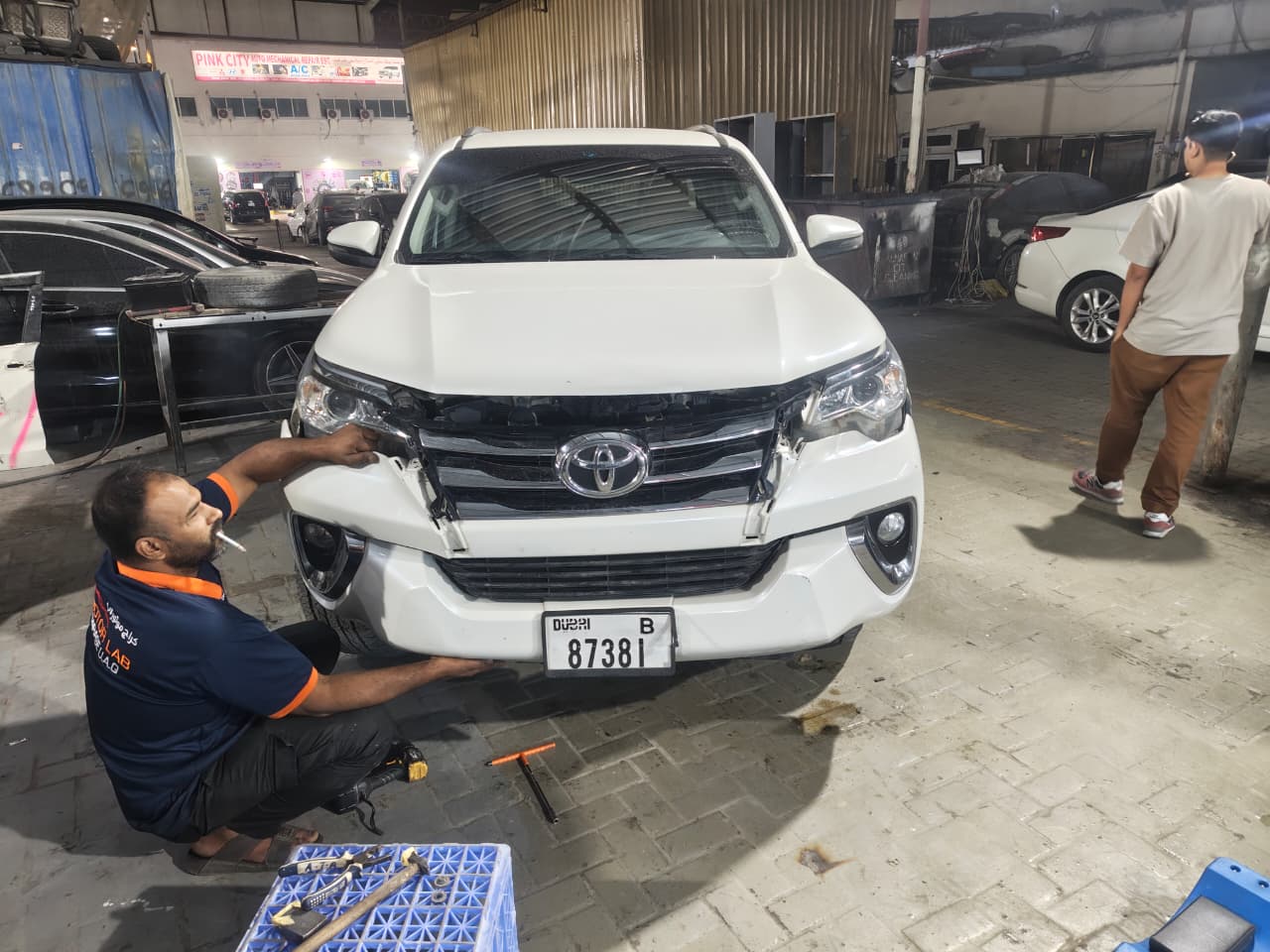 Chassis and suspension repair in progress